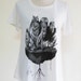 Owl Happy Funny Design Animal Art Fashion Design White T-Shirt Art T-Shirt Screen Print Size M