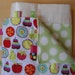 Personalized Satin Baby Blanket and Taggy Blanket Set, Green Dot Fleece, Custom Embroidered, 30" x 40"