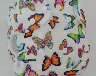 Butterflies Size 3 Snap Closing Pocket Cloth Diaper