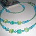 Capri Blue and Cool Mint Green Beaded Eyeglass Chain- Eyeglass Lanyard