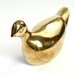 Brass Bird Paperweight Figurine - Dove or Pigeon Style, Shiny Gold Color - Vintage Home Decor