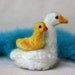 Tiny Felt Goose and Gosling