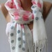 Pink - Grey - White /Shawl / Scarf Headband Pareos / soft cotton