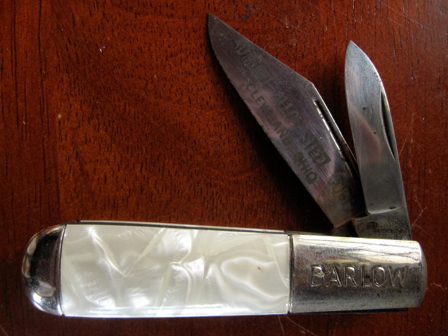 Vintage BARLOW IMPERIAL Pocket KNIFE Mother of Pearl Handle