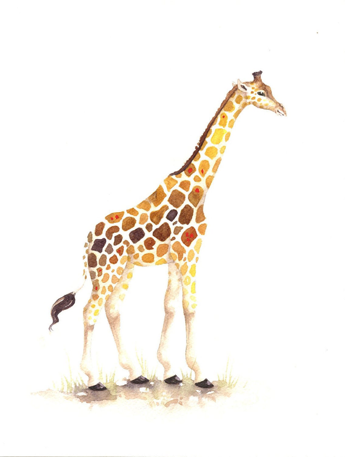 aztec tumblr drawings africa . Print Art . nature . . 4x6 Fine Giraffe animal