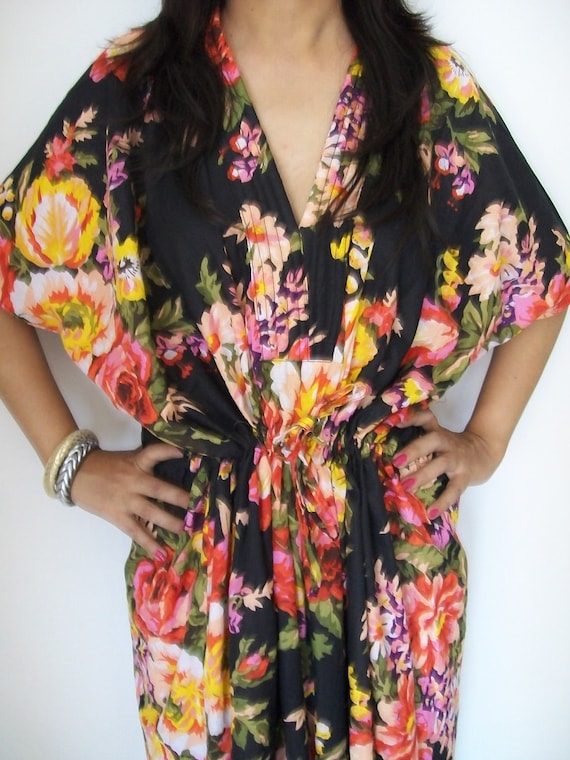Floral Kaftan , Caftan, Perfect long dress,  For to be Moms, beach cover up, Sleepwear, Best Gift for her