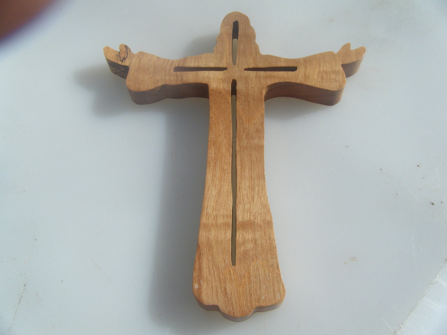 WALDORF STYLE Wooden Scrollsaw Jesus Cross