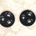 Pair of 2 Large Old Black Plastic Buttons