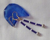 Blue Czech dangling earrings