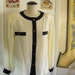 ITEM RESERVED - 1980's Vintage Jack Mulqueen Cream Silk Blouse