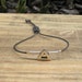 Charcoal Gray Skinny Cord Bracelet w/ Triangle Bead