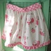 NEW apron of VINTAGE pink flowers fabric ruffle checks gift shabby chic NWT ooak retro cottage gift