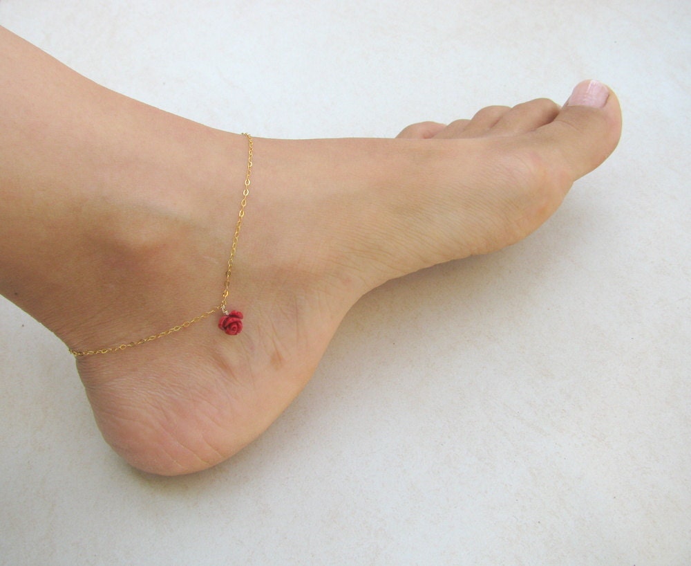 Flower Anklet gold Anklet gold Ankle bracelet foot jewelry