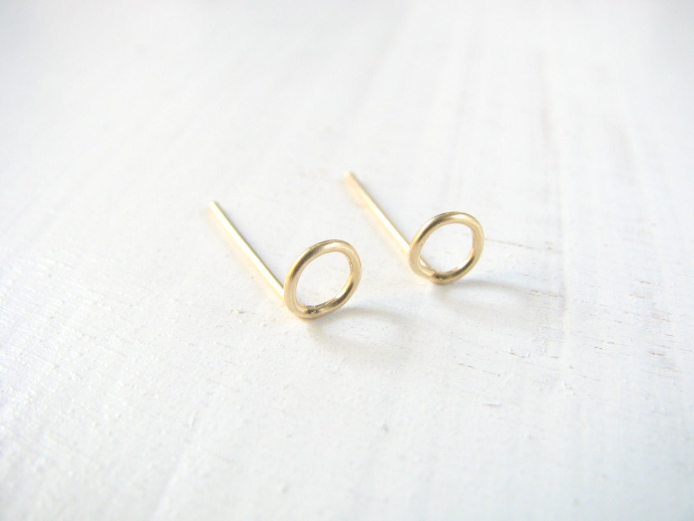 Circle stud earrings gold post earrings small post earrings