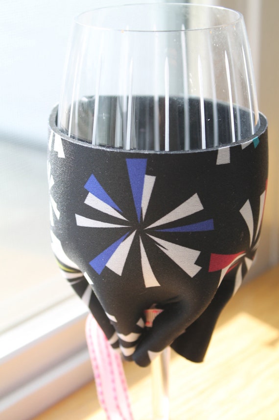 Wine Glass Koozie Cozy Woozie works with red & by FairElegance