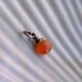 Oxidized sterling silver orange carnelian gemstone briolette charm - handmade minimal jewelry