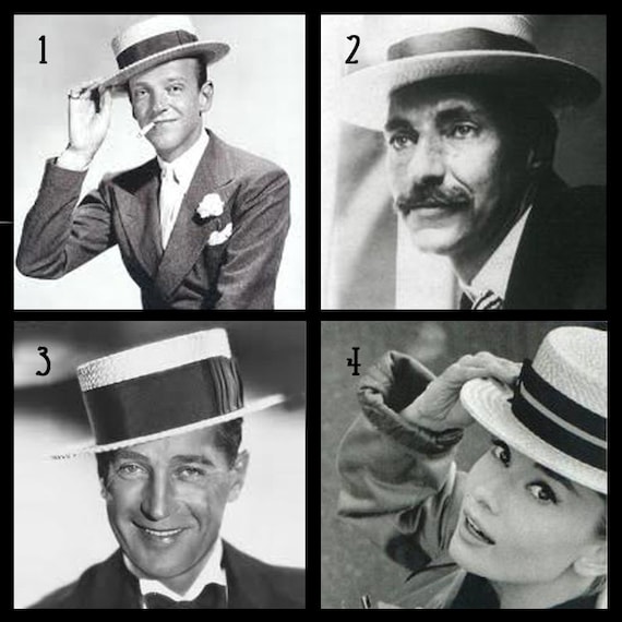 1920s STRAW BOATER HAT Rossley Skimmer