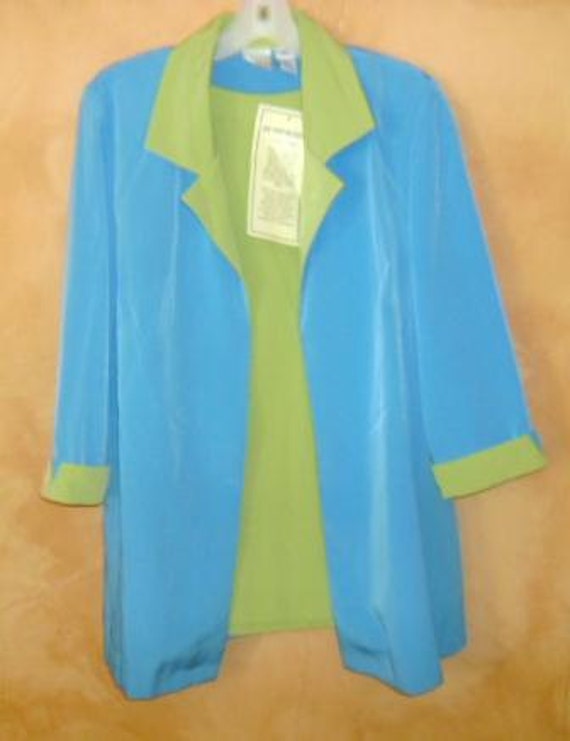neon trouser suit
