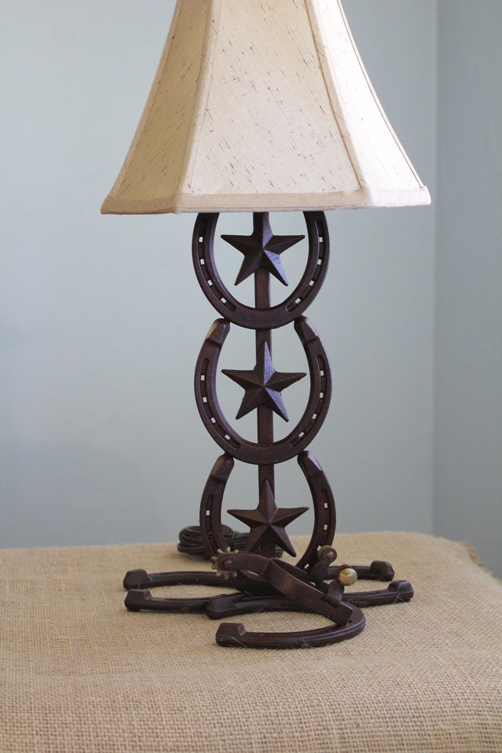 Western Horseshoe Lamp with Spur Accent PAIR by asoutherngirlshop