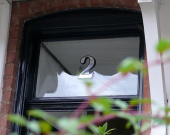 3 x Silver Transom or Fanlight House Numbers