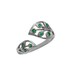Emerald Ring- Gemstone Ring- Silver Leaf Ring- Adjustable Ring- May Birthstone Ring