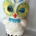 Owl Cookie Jar in Aqua, Turquoise and Green