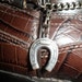 BOOT BRACELET Good Luck Horseshoe charm hangs on a swivel / silver on copper