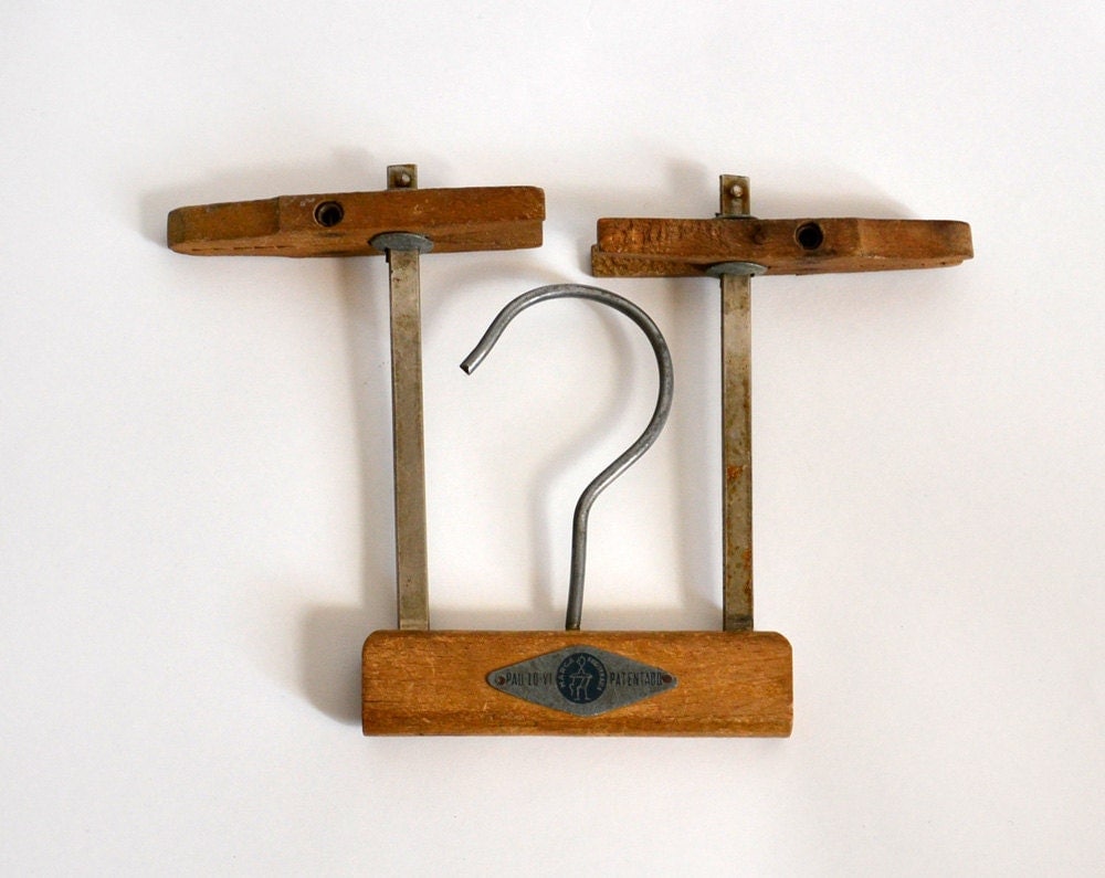 Vintage wooden Folding Travel Clothes Hanger by ilivevintage