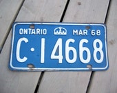 1968 Ontario License Plate