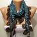 Blue and Brown - Leopard Print Fabric with Brown Trim Edge