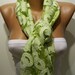 Green Lace and Elegance Shawl / Scarf - Silvery