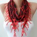 SALE - Red and Black Scarf with Red Trim Edge