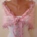 Light Pink Laced Fabric Scarf - Silvery