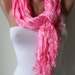 ON SALE - Pink Satin Scarf with Trim Edge