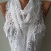 White Scarf with Trim Edge - Very Thin Cotton Fabric