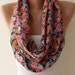 Infinty Scarf - Circle Scarf - Loop Scarf - Colorful Flowered Fabric