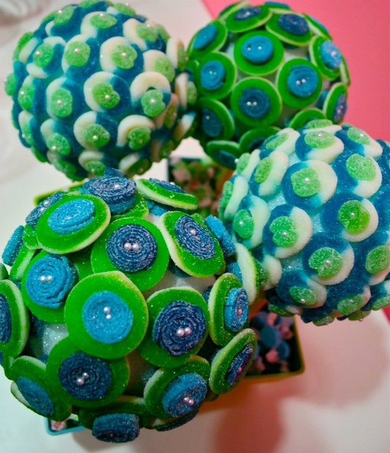 Blue Green Candy Land Centerpiece Topiary Tree Candy Buffet