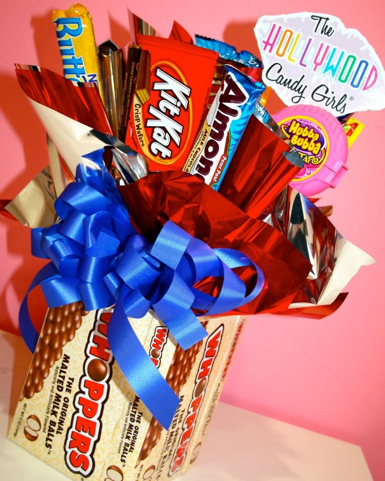 Whopper Chocolate Candy Bouquet by HollywoodCandyGirls on Etsy