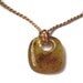 Pillow pendant - amber and brown fused glass necklace with kumihimo braid cord
