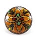 Vintage Pin Rustic Brooch Charred Wood Brass Enamel Painted