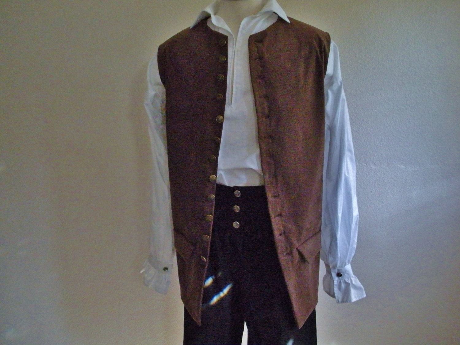 Pirate Renaissance Vest in Brown Moleskin by Piecesof8costumes