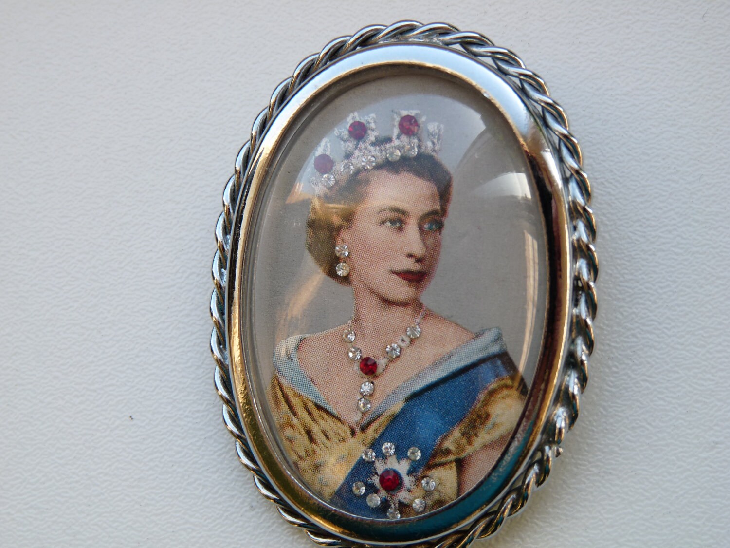 Vintage Queen Elizabeth II Brooch 1950s