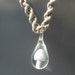 Handmade earth Hemp necklace with Handblown GLASS Mushroom bead pendant WHITE