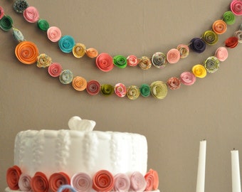 Colorful Paper Flower Garland Shower garland Wedding Flower Garland