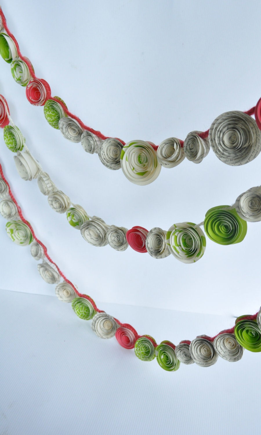 Pink Green Paper Flower Garland Birthday Party Baby Shower