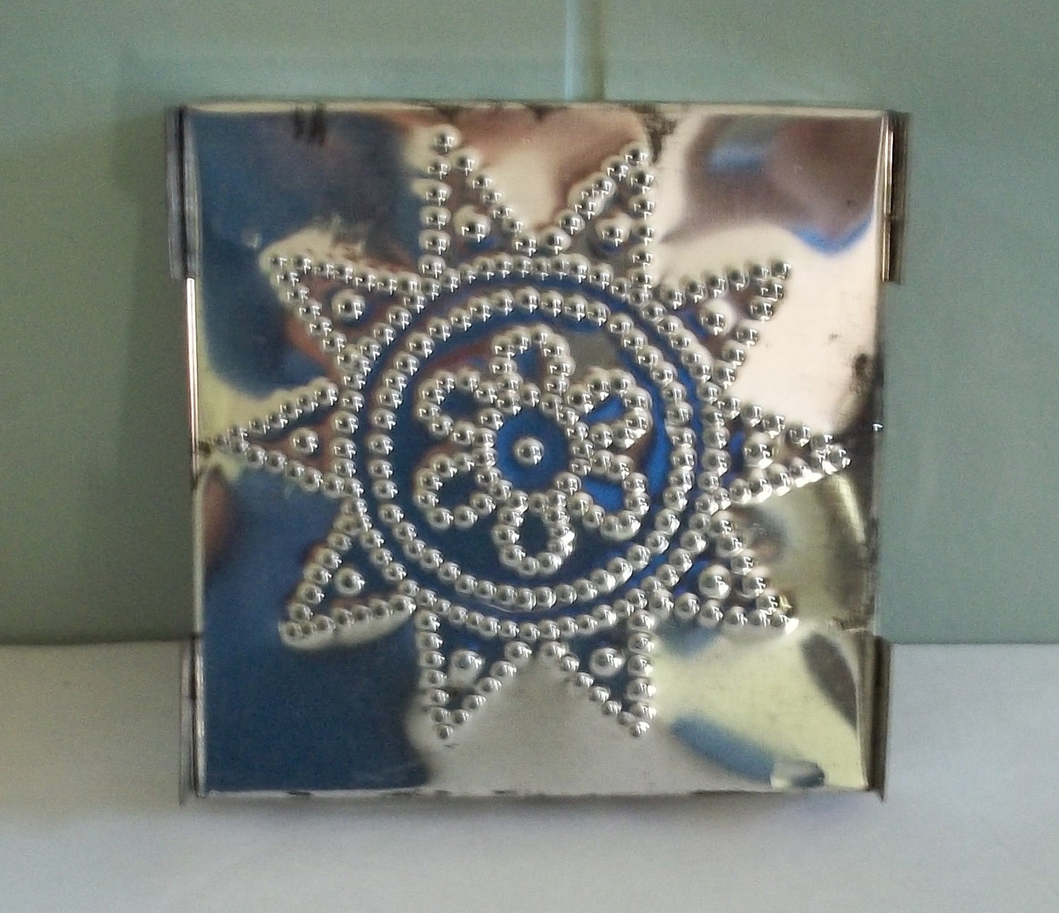 Vintage Rangoli boxes from India set of 6 punched metal