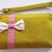 Little Bow Mustard Clutch - iPhone Wallet,iPhone Wristlet, iPhone Wristlet,Cell Phone Wristlet,Zipper Pouch,Wristlet