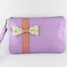 Little Bow Purple Clutch - iPhone Purse, Cell Phone Wristlet, Camera Bag, Cosmetic Bag, Zipper Pouch