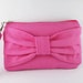 Big Bow Fuchsia Clutch, Women Clutch, Bridal Clutches, Bridesmaid Gift Bag, Wedding Gift ,Cosmetic Bag ,Make Up Bag, Zipper Pouch
