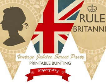 INSTANT DOWNLOAD Printable British Party BUNTING Union Jack Flag Banner